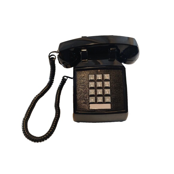 Vintage Cortelco 250000-VBA-20MD Black Push Button Telephone Desktop Phone USA - Picture 1 of 13